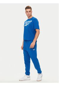 Reebok Spodnie damskie Small Logo Fleece 100202849 Niebieski Regular Fit. Kolor: niebieski. Materiał: bawełna, syntetyk