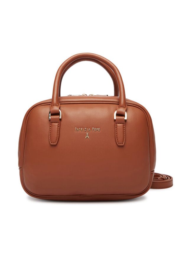 Patrizia Pepe Torebka 8B0320/L113-B111 Brązowy. Kolor: brązowy. Materiał: skórzane