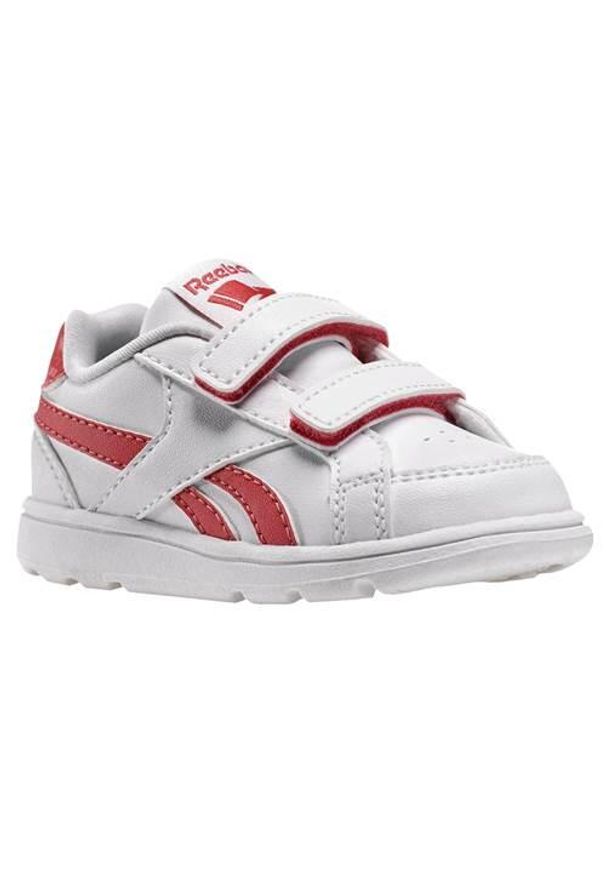 Buty do chodzenia niemowlęce Reebok Royal Prime. Zapięcie: rzepy. Kolor: biały. Materiał: syntetyk, tkanina, materiał. Szerokość cholewki: normalna. Model: Reebok Royal. Sport: turystyka piesza