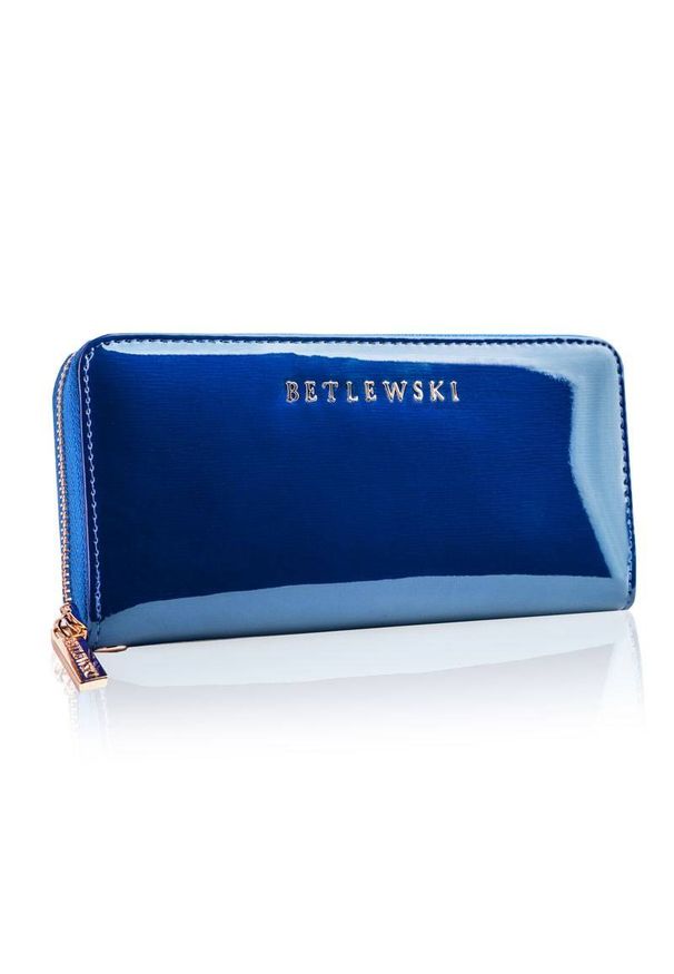 Betlewski - Portfel damski BETLEWSKI ZBPD-BS-5201 NIEBIESKI. Kolor: niebieski. Materiał: skóra