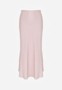 Born2be - Różowa Satynowa Spódnica z Lekko Rozkloszowanym Dołem Zinnemira. Kolor: różowy. Materiał: satyna. Styl: elegancki, klasyczny #8