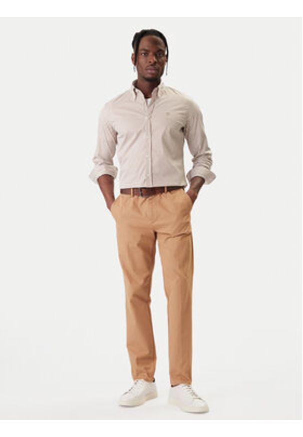 BOSS Koszula H-Roan 50556085 Beżowy Slim Fit. Kolor: beżowy. Materiał: bawełna