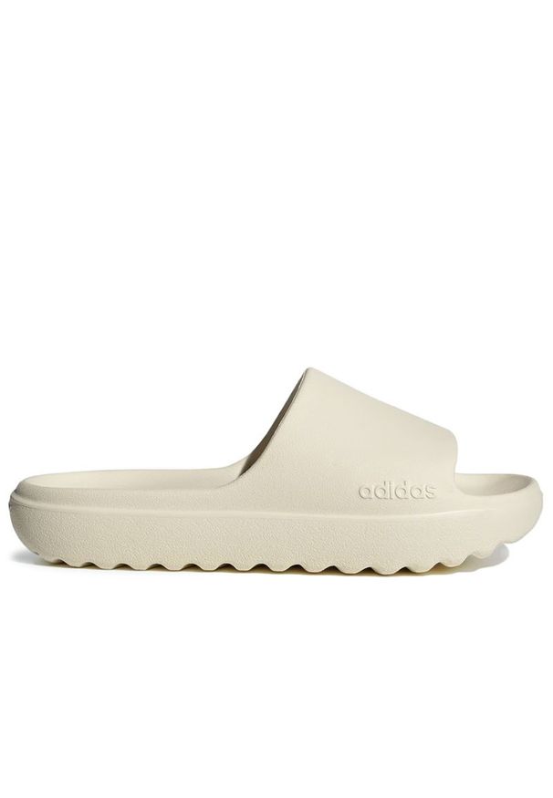 Adidas - Klapki unisex adidas Adilette Lumia JP9578 - beżowe. Okazja: na co dzień, na plażę. Zapięcie: pasek. Kolor: beżowy. Materiał: syntetyk. Szerokość cholewki: normalna. Sport: pływanie, turystyka piesza