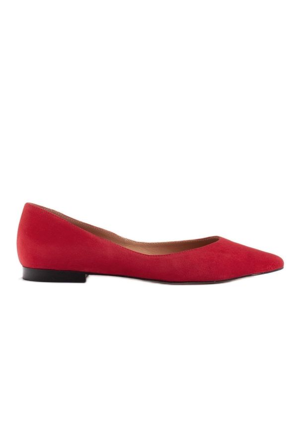 Marco Shoes Baleriny damskie z niskimi bokami czerwone. Kolor: czerwony