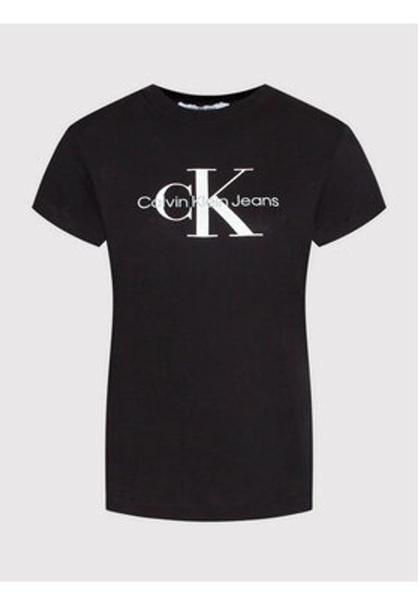 Calvin Klein Jeans T-Shirt J20J219142 Czarny Regular Fit. Kolor: czarny. Materiał: bawełna