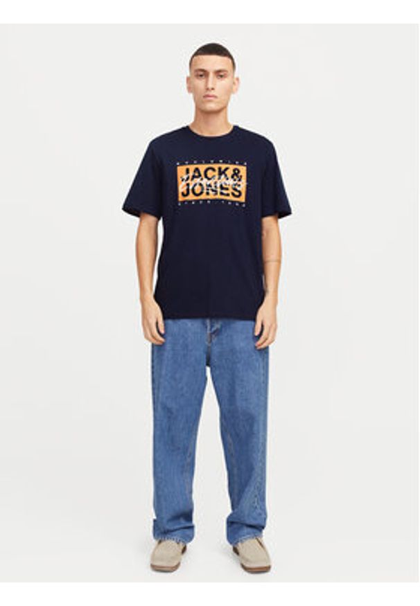 Jack & Jones - Jack&Jones T-Shirt Colton 12268439 Granatowy Standard Fit. Kolor: niebieski. Materiał: bawełna
