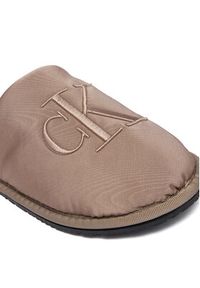 Calvin Klein Jeans Kapcie Slipper Satin Moire YW0YW02053 Beżowy. Kolor: beżowy. Materiał: materiał #6