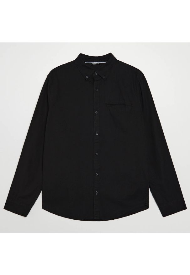 Cropp - Koszula z bawełny oxford - Czarny. Kolor: czarny. Materiał: bawełna