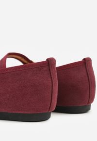Born2be - Bordowe Balerinki w Stylu Mary Jane Urifiel. Okazja: na co dzień. Zapięcie: sprzączka. Kolor: czerwony. Materiał: jeans. Styl: klasyczny, casual, elegancki #8