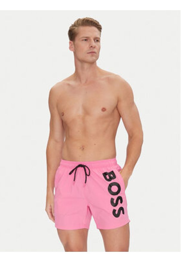 BOSS Szorty kąpielowe Octopus 50514502 Różowy Regular Fit. Kolor: różowy. Materiał: syntetyk