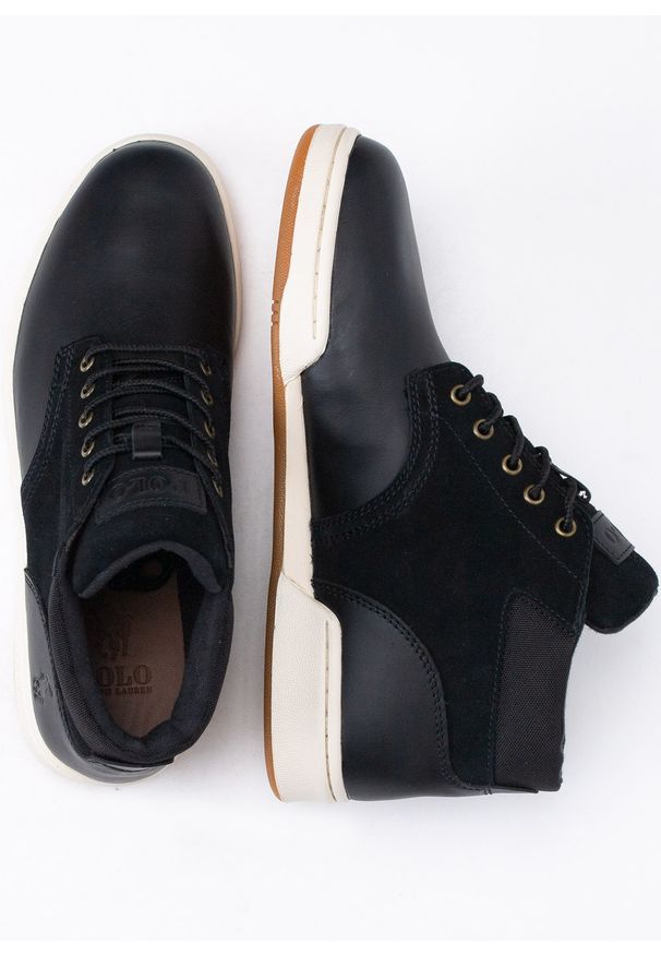 Sneakersy wysokie męskie czarne Polo Ralph Lauren Sneaker Boot. Kolor: czarny