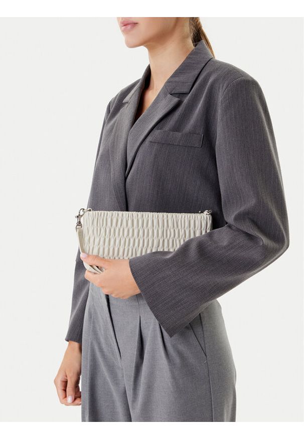 Calvin Klein Jeans Torebka Rouched Zip Top Bag LV04K3090G Écru. Kolor: kremowy. Materiał: skórzane