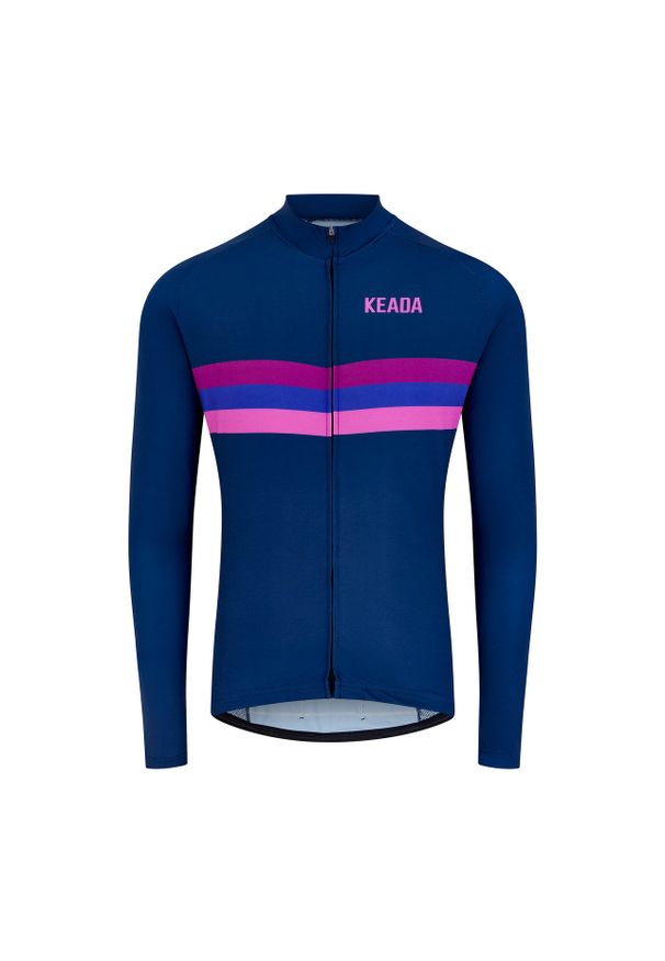 KEADA SPORTS - Damska koszulka rowerowa z długim rękawem - Sunset. Kolor: fioletowy. Długość rękawa: długi rękaw. Długość: długie