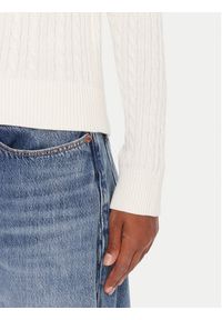 Tommy Jeans Sweter Cable Essential DW0DW22165 Biały Regular Fit. Kolor: biały. Materiał: bawełna #3