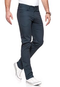 Wrangler - WRANGLER SPODNIE MĘSKIE ARIZONA STRETCH NAVY W12OAN114. Materiał: materiał