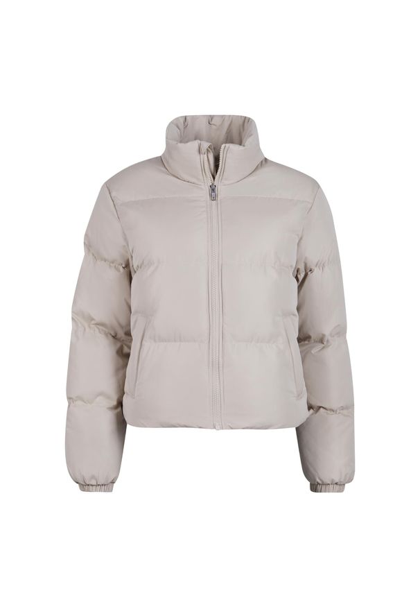 Krótka kurtka damska Urban Classics Peached. Kolor: beżowy. Materiał: puch. Długość: krótkie