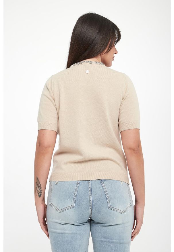 Sweter damski z krótkim rękawem Krissi JOOP!. Długość rękawa: krótki rękaw. Długość: krótkie