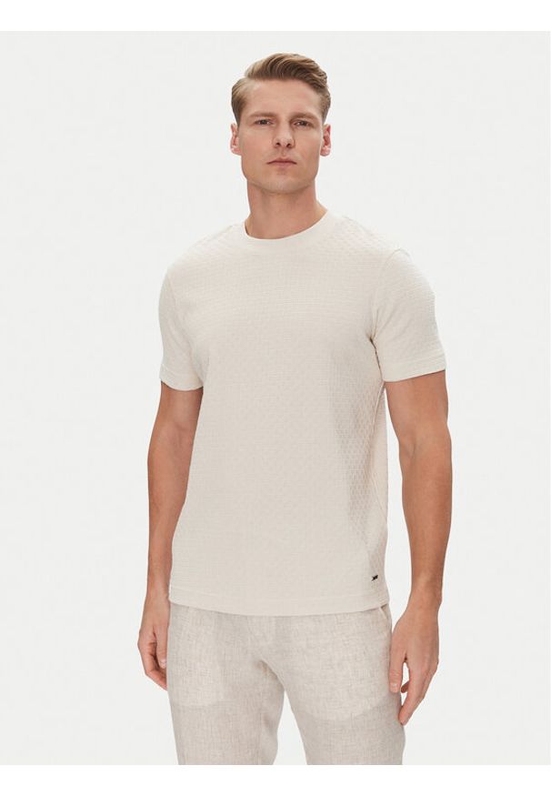 JOOP! T-Shirt 17 JJ-04Brandon 30044672 Beżowy Modern Fit. Kolor: beżowy. Materiał: bawełna