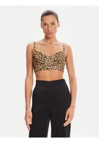NORMA KAMALI Góra od bikini KK324YPL325656 Brązowy. Kolor: brązowy. Materiał: syntetyk