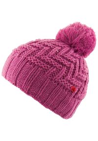 WINTER TIME - Różowa czapka dziecięca zygzak 3–6 lat z pomponem. Kolor: różowy. Sezon: lato #1