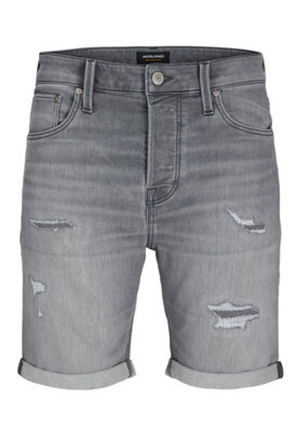 Jack & Jones Szorty jeansowe Rick 12269503 Szary Regular Fit. Kolor: szary. Materiał: bawełna