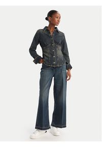 Guess Jeans Jeansy W5BA2Z D5RAB Granatowy Wide Leg. Kolor: niebieski
