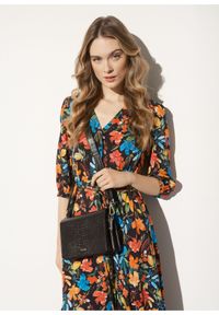 Ochnik - Skórzana listonoszka damska. Kolor: brązowy. Wzór: motyw zwierzęcy. Materiał: skórzane. Styl: elegancki. Rodzaj torebki: na ramię #5