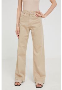 Answear Lab jeansy damskie kolor beżowy high waist. Stan: podwyższony. Kolor: beżowy. Styl: wakacyjny #3