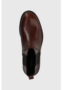 Vagabond Shoemakers sztyblety skórzane AMINA damskie kolor czerwony na płaskim obcasie 5603.001.27. Kolor: czerwony. Materiał: skóra. Obcas: na obcasie. Wysokość obcasa: niski #3