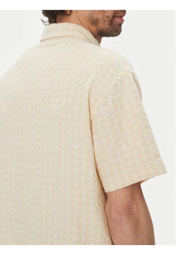 Jack & Jones Koszula Dobby 12277184 Beżowy Relaxed Fit. Kolor: beżowy. Materiał: bawełna