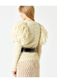 ISABEL MARANT - Wełniany sweter z frędzlami Sully. Kolor: beżowy. Materiał: wełna. Długość rękawa: długi rękaw. Długość: długie. Wzór: aplikacja #9