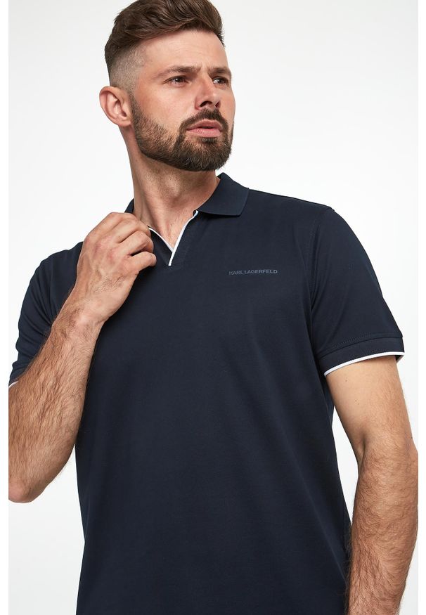 Karl Lagerfeld - Polo męskie z logo KARL LAGERFELD. Typ kołnierza: polo