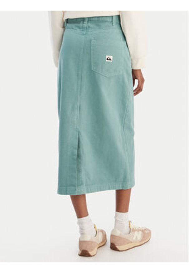 Quiksilver Spódnica jeansowa Mason EQWWK03027 Turkusowy Regular Fit. Kolor: turkusowy. Materiał: bawełna