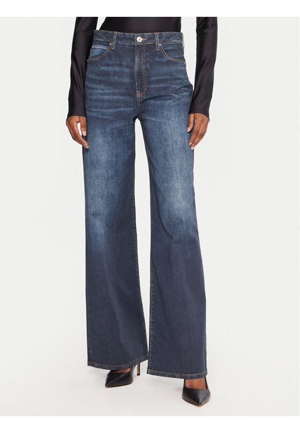 Guess Jeansy W5YA1A D0213 Granatowy Wide Leg. Kolor: niebieski