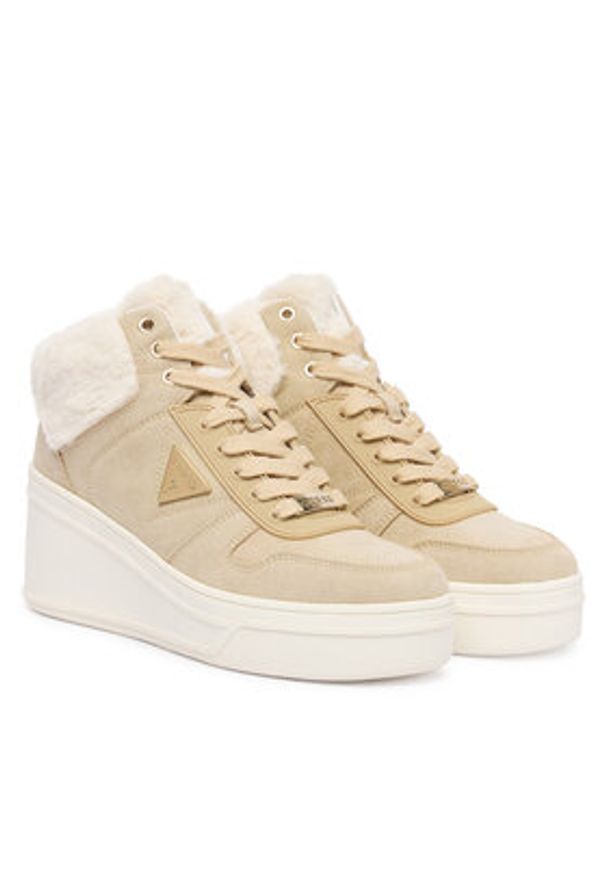 Guess Sneakersy FLFRFR SUE12 Beżowy. Kolor: beżowy. Materiał: materiał