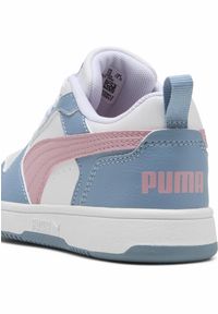 Puma - Dziecięce sneakersy Rebound V6 Lo PUMA White Poised Pink Cool Blue. Kolor: biały, różowy, niebieski, wielokolorowy