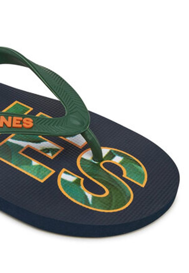 Jack & Jones - Jack&Jones Japonki Jfwlogo Palm Print Flip Flop Ln 12230642 Granatowy. Kolor: niebieski. Wzór: nadruk