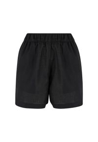 Krótkie spodenki z mieszanki lnu dla kobiet Urban Classics. Kolor: czarny. Materiał: len. Długość: krótkie #1