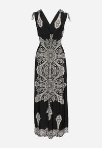 Born2be - Czarna Sukienka w Stylu Boho z Gumką w Pasie i Troczkami na Ramionach Aretava. Okazja: na co dzień. Typ kołnierza: dekolt w łódkę, dekolt w serek. Kolor: czarny. Typ sukienki: proste. Styl: boho #5