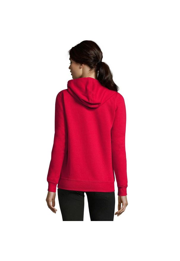 SOL'S - Damska Bluza Z Kapturem Seven Full Zip. Typ kołnierza: kaptur. Kolor: czerwony