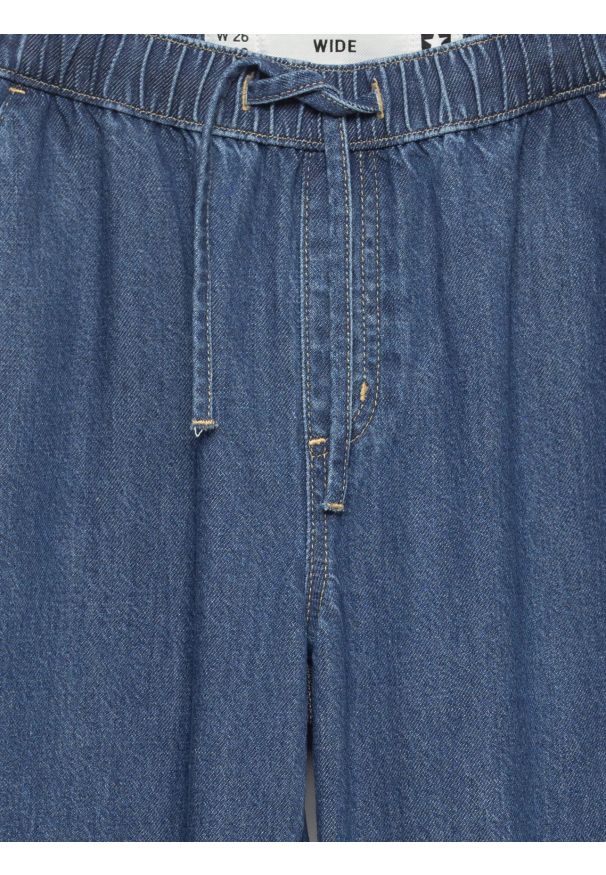 Big-Star - Jeansy damskie wide z pasem na gumkę niebieskie Suzie 387. Stan: podwyższony. Kolor: niebieski. Wzór: jednolity. Styl: elegancki