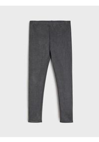 Sinsay - Legginsy z imitacji zamszu - szary. Kolor: szary. Materiał: zamsz