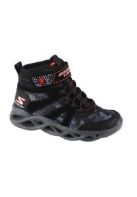 skechers - Śniegowce chłopięce Skechers Twisted Brights - Zerrix. Kolor: wielokolorowy, czarny. Materiał: guma, materiał, syntetyk