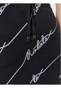 ROTATE Sukienka dzianinowa Sequin Logo 110112100 Czarny Slim Fit. Kolor: czarny. Materiał: bawełna