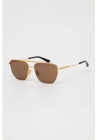 Bottega Veneta okulary przeciwsłoneczne męskie kolor złoty. Kolor: złoty #4
