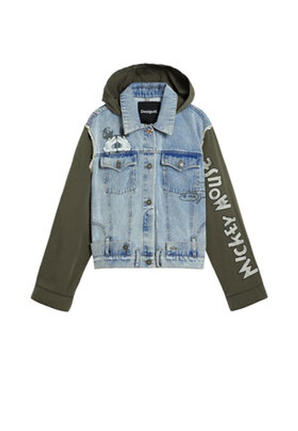 Desigual Kurtka jeansowa Kiss Mic 26SWED07 Niebieski Regular Fit. Kolor: niebieski. Materiał: bawełna