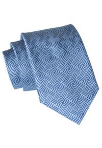 Męski Krawat Angelo di Monti - Niebieski, Wzór Geometryczny. Kolor: niebieski. Materiał: tkanina. Wzór: geometria. Styl: elegancki, wizytowy #1