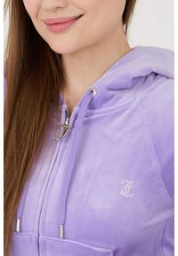 Juicy Couture - JUICY COUTURE Fioletowa bluza Madison Hoodie. Kolor: fioletowy