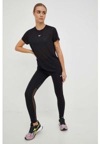 Reebok legginsy treningowe Lux Perform damskie kolor czarny gładkie. Kolor: czarny. Materiał: lycra, skóra, materiał. Wzór: gładki. Sport: fitness #2
