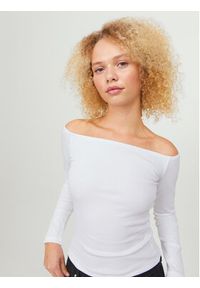 JJXX Bluzka Feo 12234919 Biały Stretch Fit. Kolor: biały. Materiał: bawełna #7